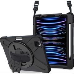 【未使用】iPadケース 耐衝撃バックカバー　
ストラップ付き