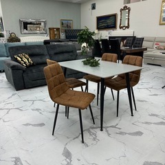 展示品現品✨セラミックトップダイニングセット🌸チェア4つ🌸他にもテーブルSETあります！の画像