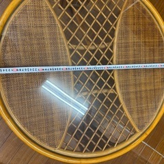 ラタン　ガラステーブル　籐家具　座卓の画像