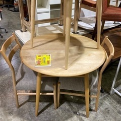 丸い3点ダイニングセット