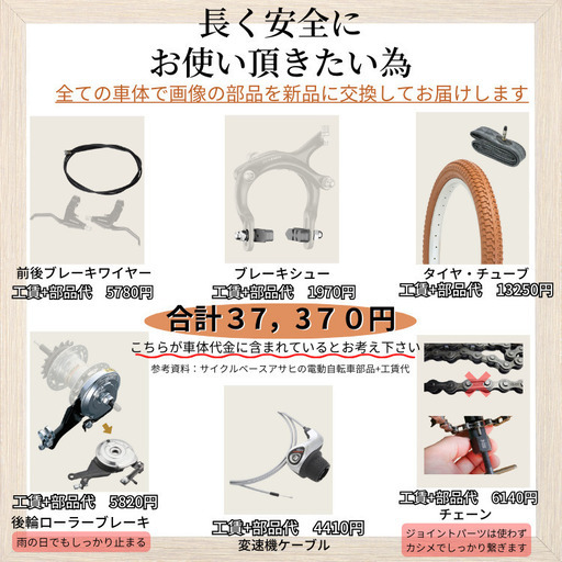 送料無【1年保証】新品部品 整備士 子供乗せ 13Ah ビッケ EB 電動自転車