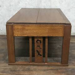 🔷🔶🔷BF17/40　木製 座卓 ローテーブル 天板69.6×44.5cm 引き出し付き 文机 レトロ アンティーク 和家具★〇🔷🔶🔷の画像