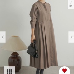 11000円　新品 アーバンリサーチ ドアーズ サイドプリーツ切替ワンピース グレージュの画像