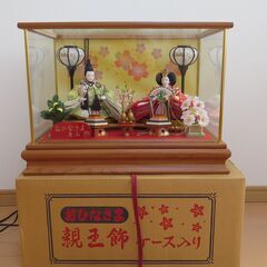 【手渡し】ひな人形　ガラスケース　オルゴールの画像