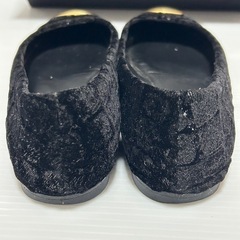 ジュゼッペザノッティ　フラットシューズ　パンプス　黒　ゴールド　24.5cmの画像