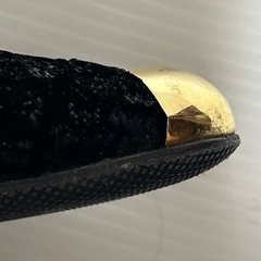 ジュゼッペザノッティ　フラットシューズ　パンプス　黒　ゴールド　24.5cmの画像