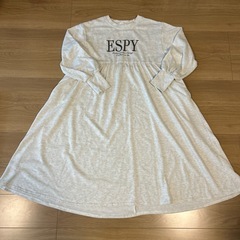 しまむら　LPサイズ　ロングワンピース　マタニティ　グレー　灰色　刺繍