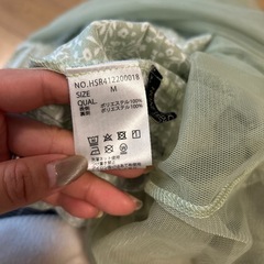 Right-on リバーシブル　Mサイズ　緑系花柄プリーツロングスカート　黄緑　2wayの画像