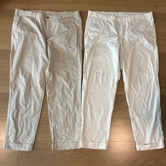 UNIQLO ユニクロ　ホワイト チノパン 2枚セットストレート...