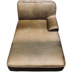 【ジ 0125-76】カウチソファ ブラウン 3人掛け  高級感レトロ おしゃれの画像