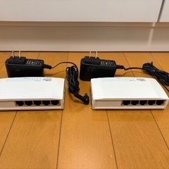 中古　コレガ　Corega スィッチングハブ 5ポート CG-SW05TXPLR 2個セットの画像