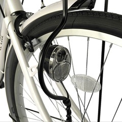 6段ギア付き自転車 ホワイト オートライトの画像