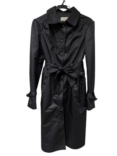 クミキョク　組曲　ロングコート　トレンチコート　黒色　オンワード樫山　ベルト付