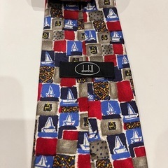 ダンヒル ネクタイ　総柄　海　ヨットの画像