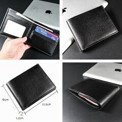 メンズ/レザー調うす型二つ折り財布②（新品）の画像