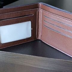 メンズ/レザー調うす型二つ折り財布②（新品）の画像