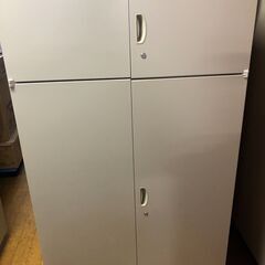 プラス　A4対応2段両開き書庫　鍵２本付