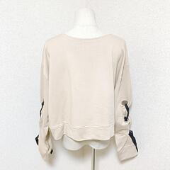 ZARA ザラ 美品 リボンスウェット トレーナー トップス ベージュ S レディースの画像