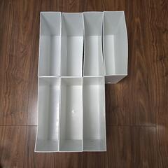 MUJI　無印良品　ファイルボックス　スタンダード　ワイド　1/2　ホワイトグレー　キャスターもつけられるフタ　　ポケット　仕切りスタンド　収納　整理　まとめ売り　セットの画像