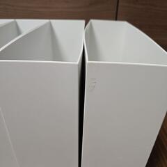 MUJI　無印良品　ファイルボックス　スタンダード　ワイド　1/2　ホワイトグレー　キャスターもつけられるフタ　　ポケット　仕切りスタンド　収納　整理　まとめ売り　セットの画像