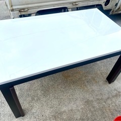 シギヤマ家具 伸長式 ダイニングテーブル ホワイト&ブラウン 中古 家具 仙台 買取 の画像