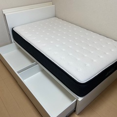 【受付終了】ニトリ収納付きベッド　セミダブル　KAITO Nスリ...