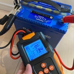 13.4V　カオス60B19Lブルーバッテリーcaos自動車バッテリー　
青色 の画像