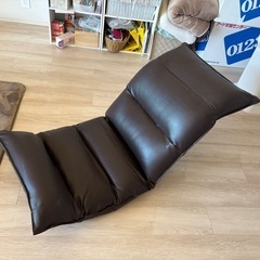 座椅子 LOWYA ダーク ブラウンPVC 合皮42段