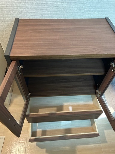 ☆ジモティ割あり☆ 無印良品 チェスト 茶色 H90×W96×D45 クリーニング