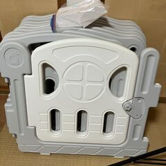赤ちゃん ベビーサークル 扉付き 140×200cm ハイタイプ 長方形 白 ドア付セット Anuriの画像