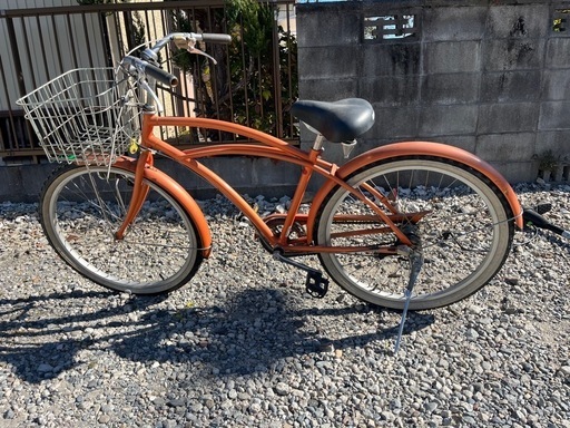 ビーチクルーザーオレンジ自転車