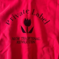 Private Label フード付きパーカー レッド　サイズM 昭和レトロの画像