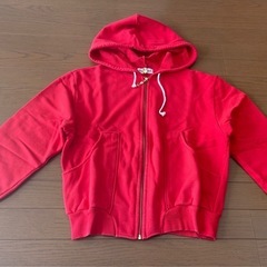 Private Label フード付きパーカー レッド　サイズM 昭和レトロの画像