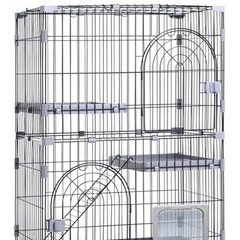 猫用ゲージ　二段　早い者勝ち　ローラーあり　固定もできる