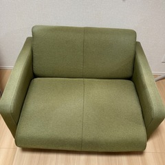 【2,000円→1,000円】2人掛けソファベッド(グリーン)の画像