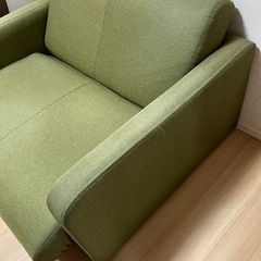 【2,000円→1,000円】2人掛けソファベッド(グリーン)の画像