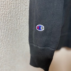 Champion 裏起毛 トレーナー スウェット ロゴTシャツ 黒 ブラックの画像
