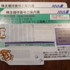 ANA 株主優待券 有効期限 2025.11.30 。一枚につき...
