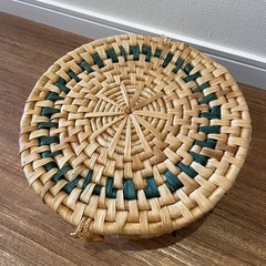 【お取引中】アジアン風 ~竹~ 円形収納ケース　美品の画像
