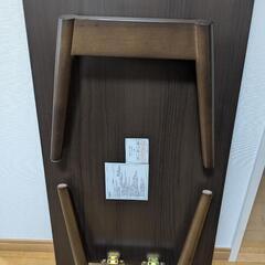 ニトリ　折りたたみテーブル ラポール ダークブラウンの画像