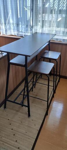 カウンターテーブルと椅子2点セット