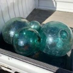 交渉中！受付終了！ガラス製浮き球4個セット特大２，中１、小１イン...