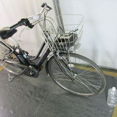 E9　★整備済み　中古電動自転車　YAMAHA　PAS　CITY　ブラック　５段変速★【27インチ　8.7Ah　バッテリー良好】の画像