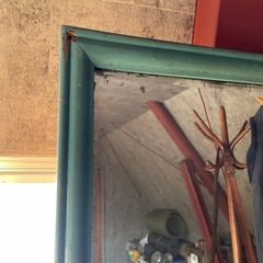 【お値下げ】アンティーク　ミラー　大型の鏡　　店舗　ホテル　什器　の画像