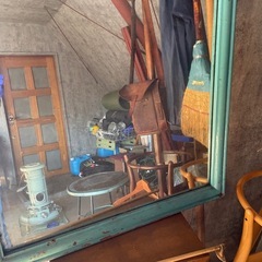 【お値下げ】アンティーク　ミラー　大型の鏡　　店舗　ホテル　什器　の画像