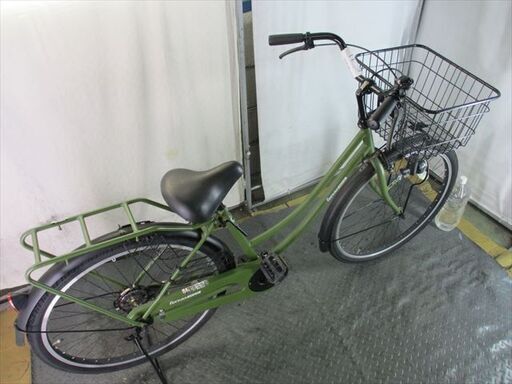 E11 ☆限定特価☆ 中古自転車 【26インチ 軽快車 グリーン 6段 LEDダイナモ