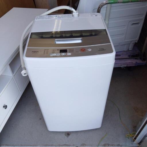 AQUA 全自動洗濯機 AQW-BK50F-W 5.0kg 2018年製 通電起動確認済 ホース付 アクア
