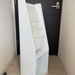 ホワイト ブックシェルフ マガジンラック 収納
の画像