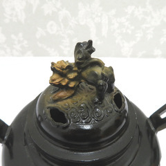 骨董・民芸品 高岡銅器 村田宏 香炉 香爐 三つ足 獅子 日展作家 【キモノオフ野々市若松店】の画像