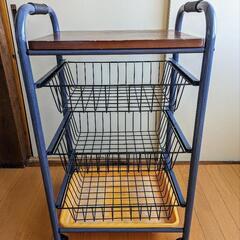 ワゴン　テーブル　3段ラック　キャスター付　カゴ　収納　家具